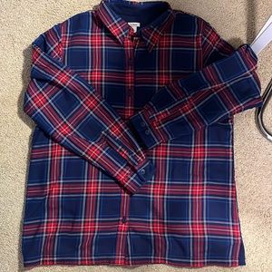 LL Bean Fleece Lined Flannel Coat